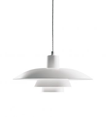 Louis Poulsen PH 4/3 Simple White Pendant Lamp by Poul Henningsen